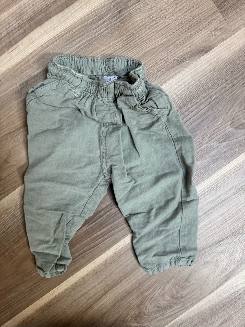 Zara Kids Olive Green Elastic Waist Jeans